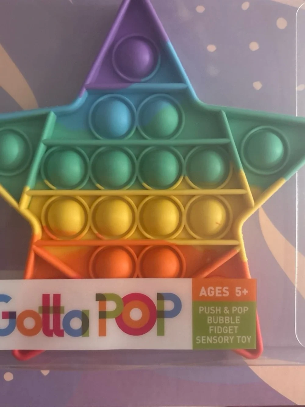 Gotta Pop Rainbow Star Push & Pop Sensory Fidget Toy - Multicolor